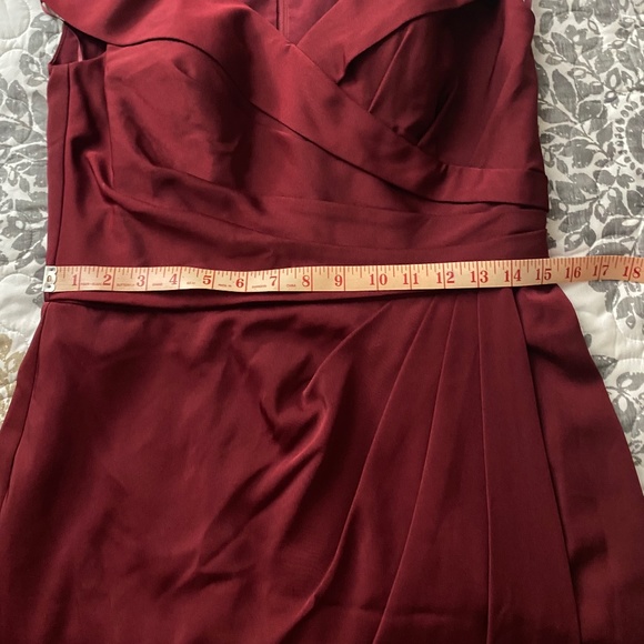 NWOT La Femme Surplice Off the Shoulder Column Gown - Picture 6 of 8